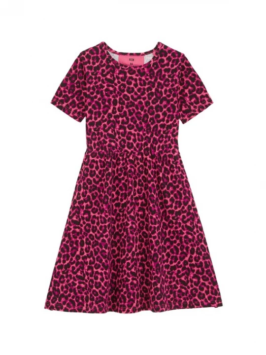 Foto van product WE Fashion Jurk neonroze / zwart