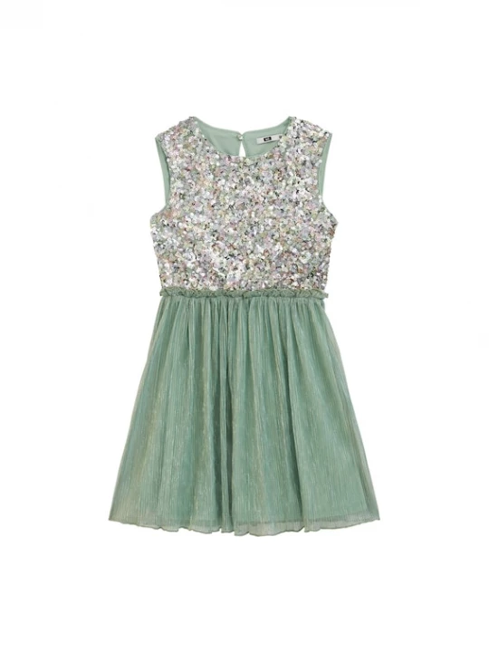 Foto van product WE Fashion Jurk pastelgroen / pastellila / perzik / offwhite