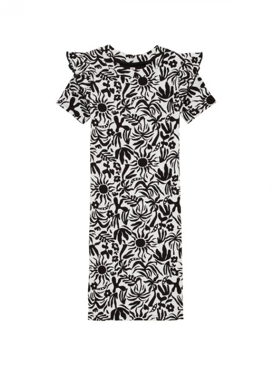 Foto van product WE Fashion Jurk zwart / wit