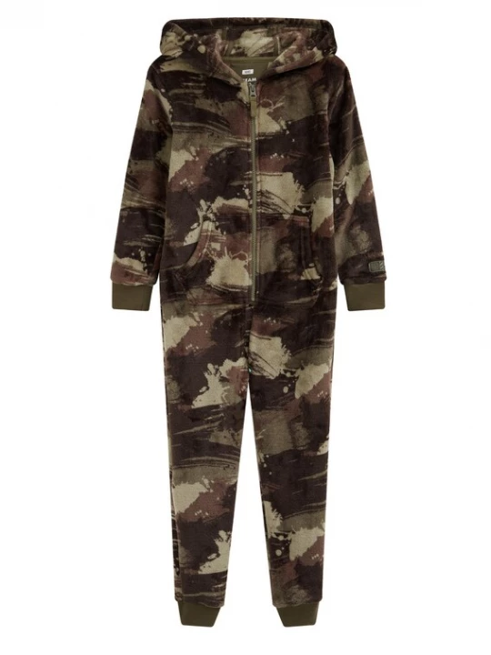 Foto van product WE Fashion Nachtkledij bruin / kaki / olijfgroen
