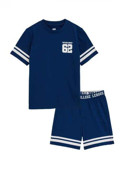 Foto van product WE Fashion Nachtkledij donkerblauw / wit
