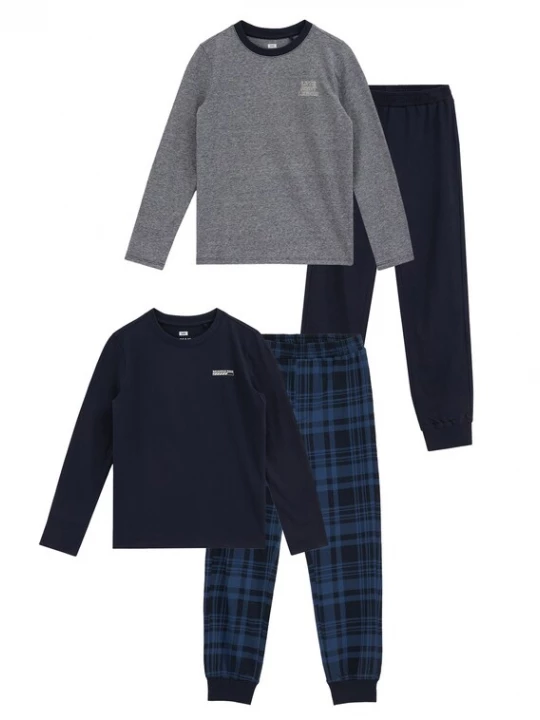 Foto van product WE Fashion Nachtkledij navy / donkerblauw / grijs gemêleerd / wit