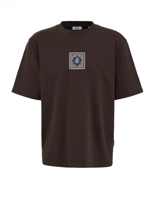 Foto van product WE Fashion Shirt blauw / donkerbruin / wit