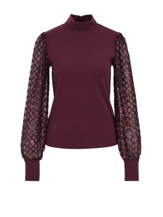 Foto van product WE Fashion Shirt bourgogne / wijnrood