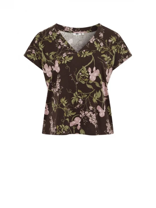 Foto van product WE Fashion Shirt bruin / groen / rosa / pastelroze