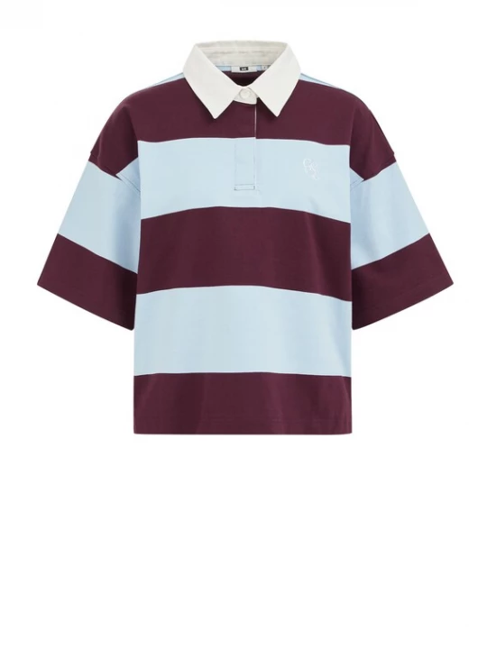 Foto van product WE Fashion Shirt lichtblauw / aubergine / wit