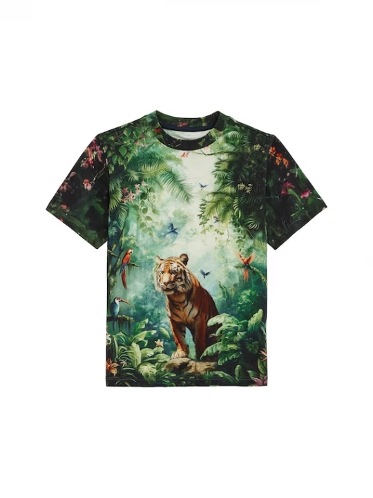Foto van product WE Fashion Shirt lichtbruin / grijs / donkergroen / zalm roze