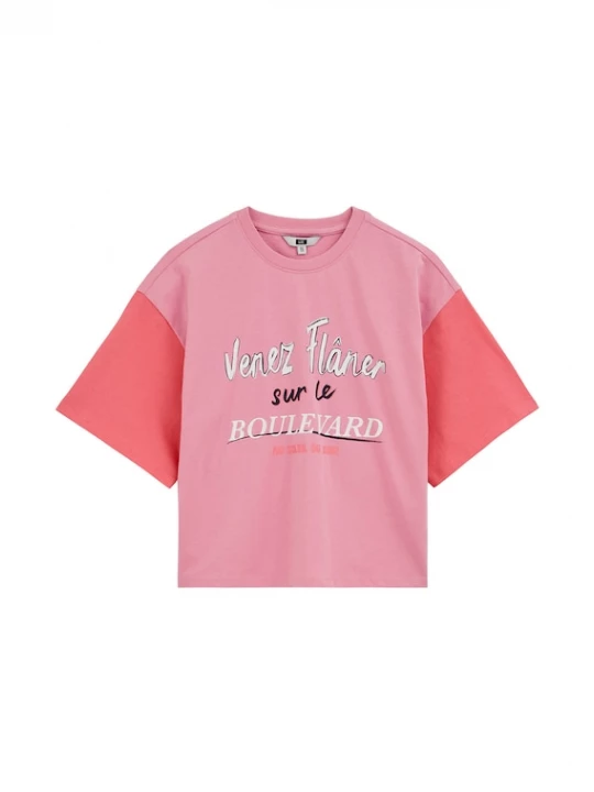Foto van product WE Fashion Shirt rosa / framboos / zwart / wit