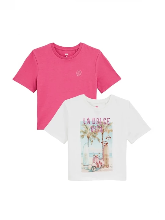 Foto van product WE Fashion Shirt sand / lichtblauw / lichtroze / wit