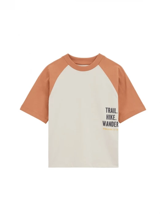 Foto van product WE Fashion Shirt taupe / donkeroranje / zwart