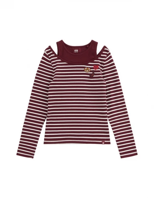 Foto van product WE Fashion Shirt wijnrood / wit