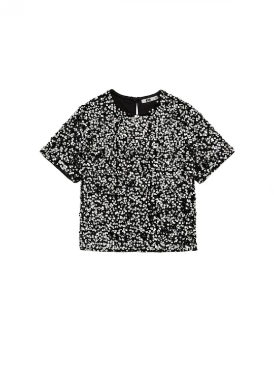 Foto van product WE Fashion Shirt zwart / zilver
