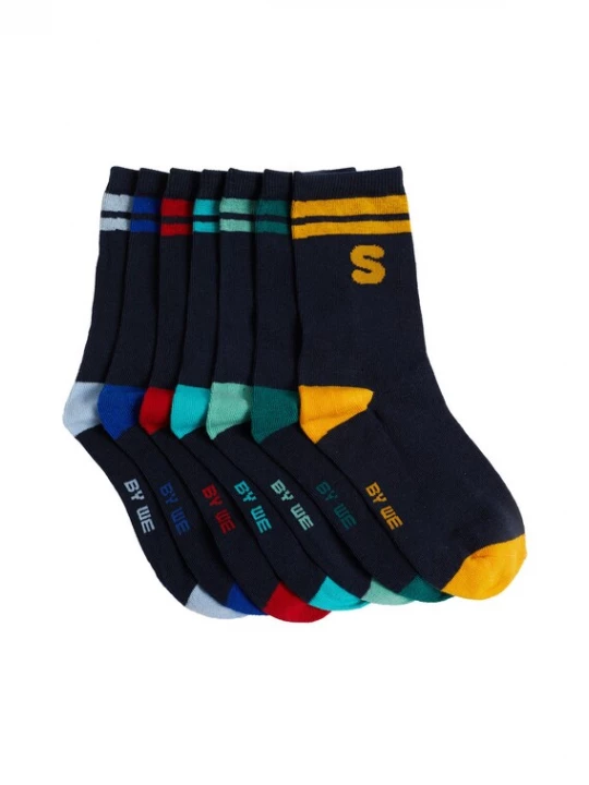 Foto van product WE Fashion Sokken blauw / goudgeel / donkergroen / rood