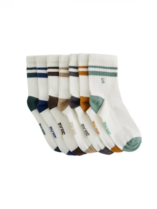 Foto van product WE Fashion Sokken navy / donkerbruin / spar / wit