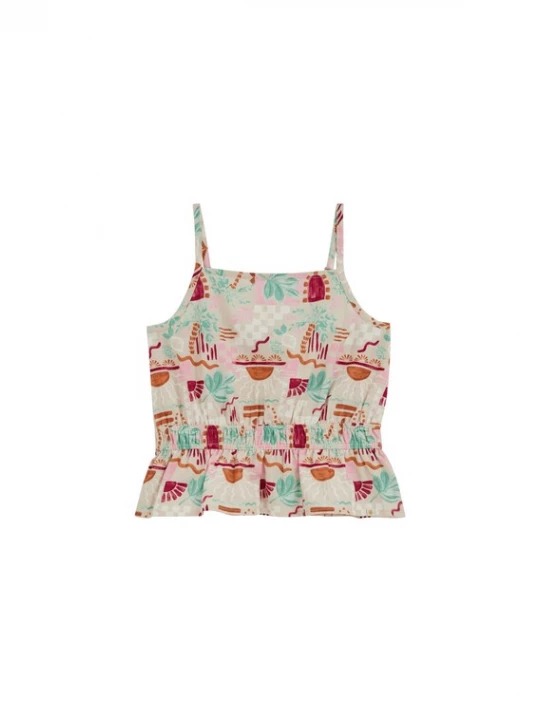 Foto van product WE Fashion Top beige / groen / rood / wit