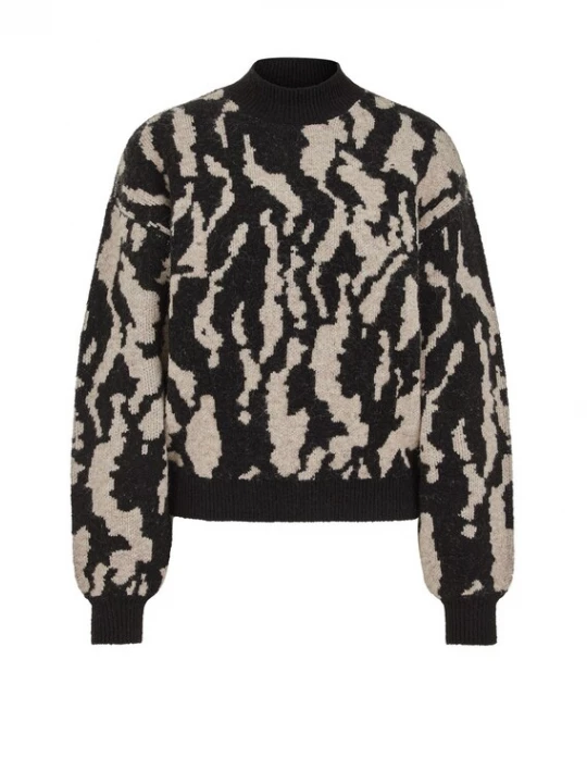 Foto van product WE Fashion Trui beige / zwart
