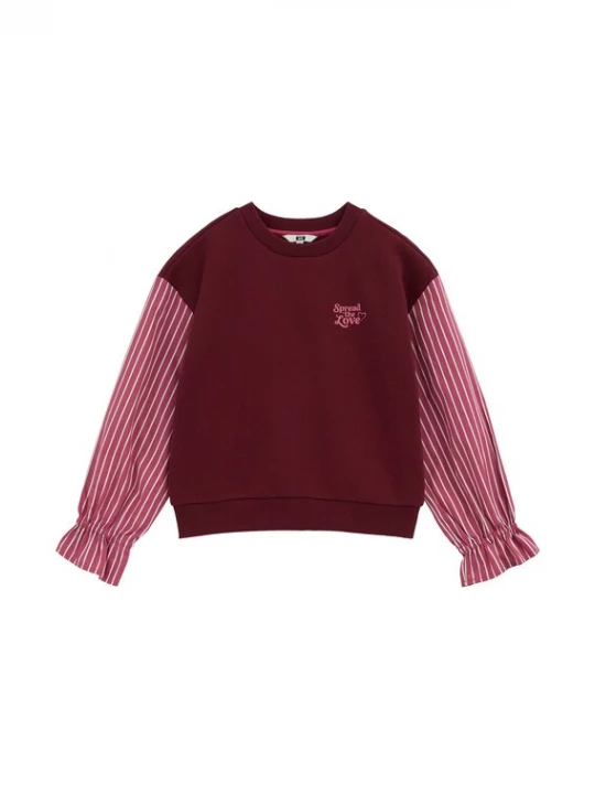 Foto van product WE Fashion Trui bourgogne / wijnrood / wit