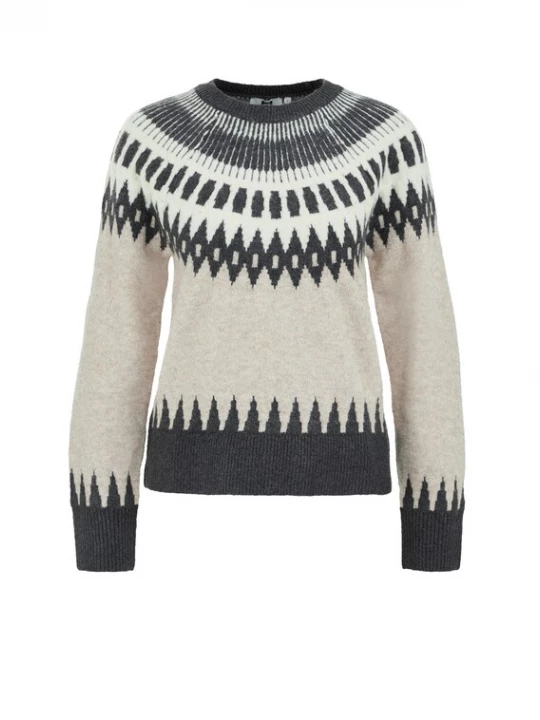 Foto van product WE Fashion Trui greige / donkergrijs / wit