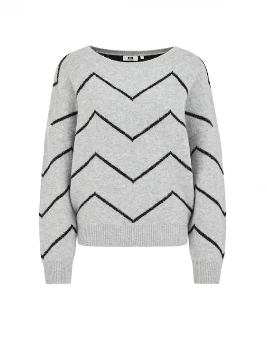 Foto van product WE Fashion Trui grijs gemêleerd / zwart