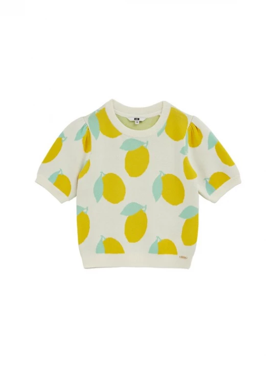 Foto van product WE Fashion Trui ivoor / turquoise / citroen