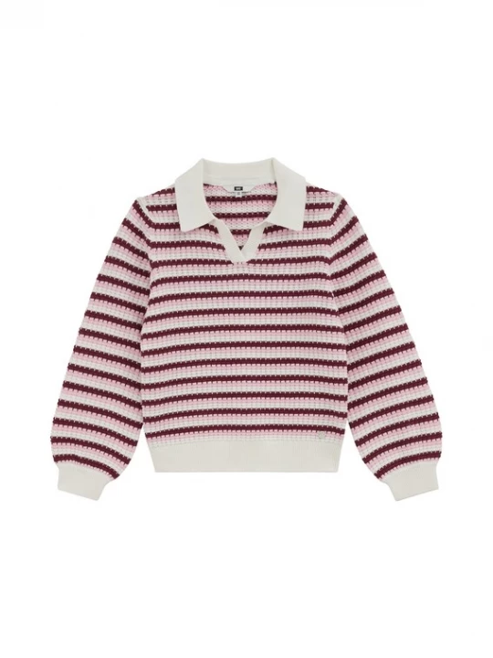 Foto van product WE Fashion Trui rosa / wijnrood / wit