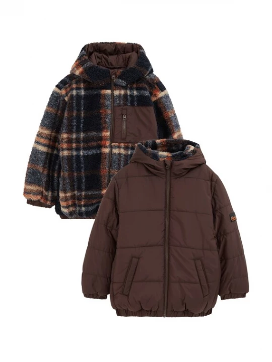 Foto van product WE Fashion Tussenjas lichtbeige / bruin / rood / zwart