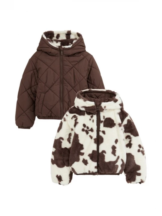 Foto van product WE Fashion Winterjas beige / donkerbruin