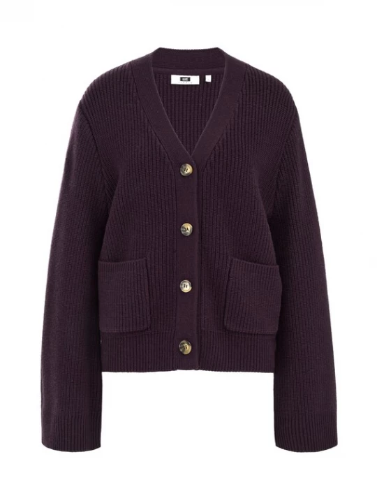 Foto van product WE Studio Gebreid vest aubergine