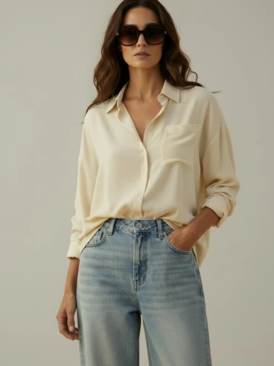 Foto van product WEARABLE STORIES Blouse 'Minthe' crème