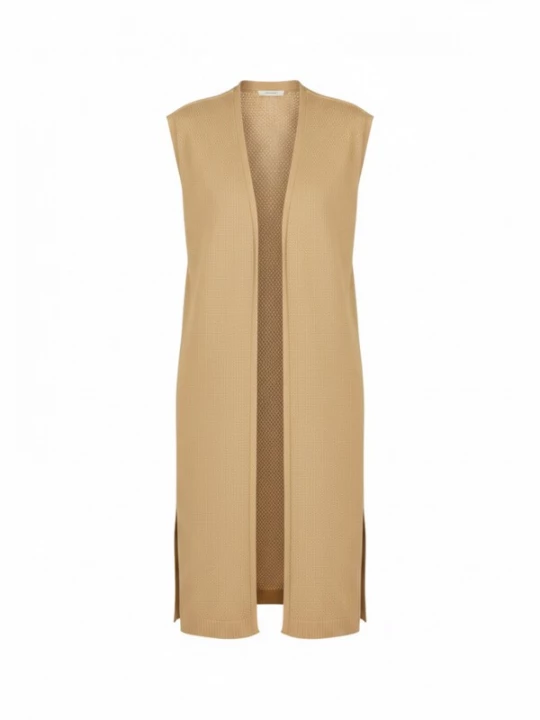 Foto van product WEARABLE STORIES Gebreide jurk 'Gilet Emma' karamel