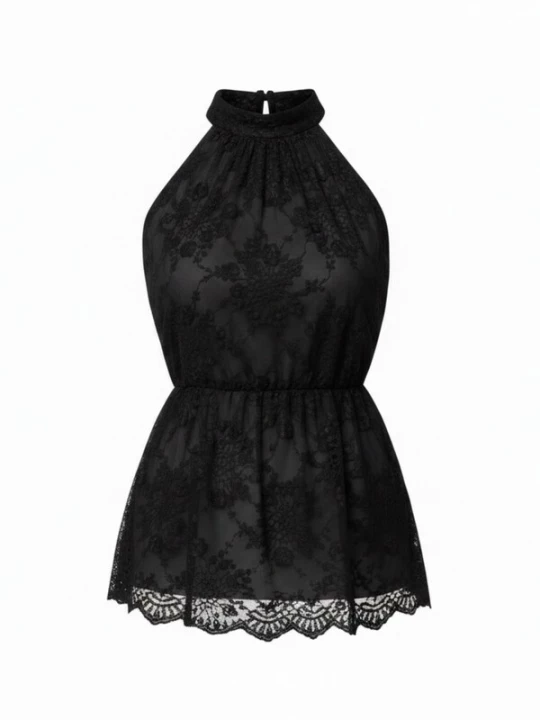 Foto van product WEARABLE STORIES Top 'Lace' zwart