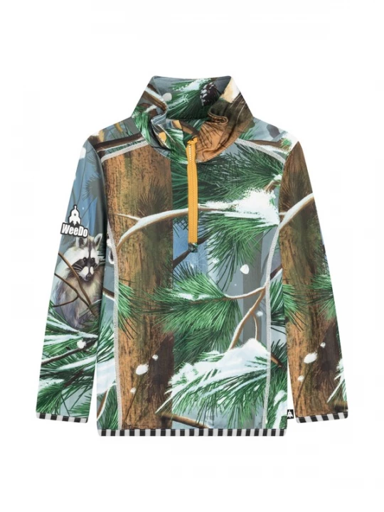 Foto van product WeeDo Functioneel shirt 'WOODS' bruin / groen / oranje / wit