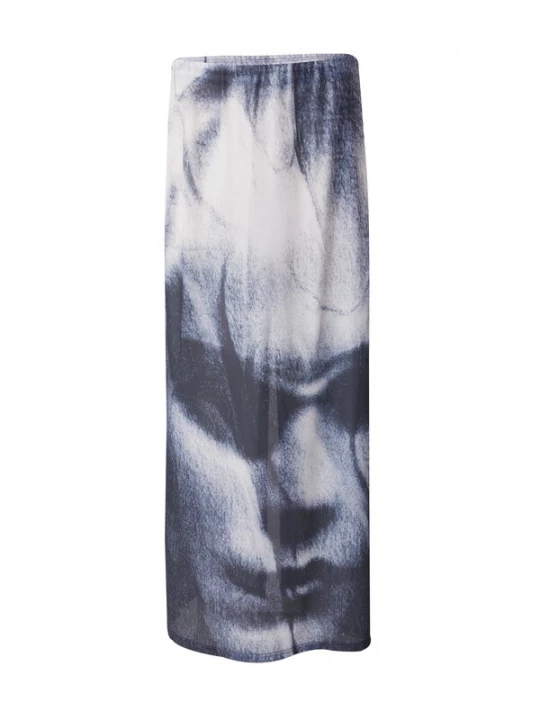 Foto van product WEEKDAY Rok 'Sting' lichtgrijs / zwart / offwhite