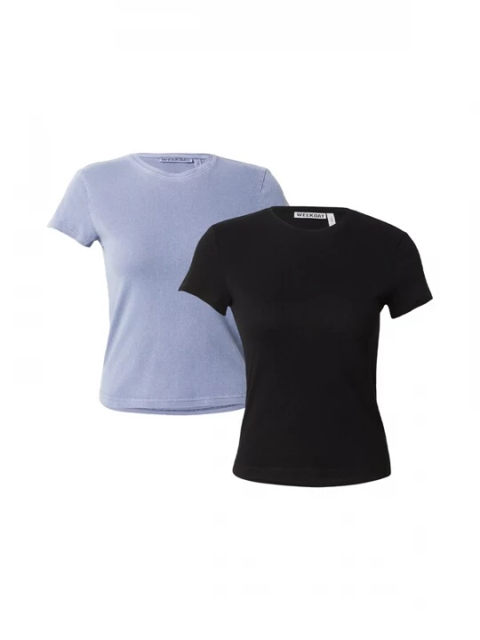 Foto van product WEEKDAY Shirt 'Carla' hemelsblauw / zwart