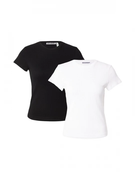 Foto van product WEEKDAY Shirt 'Carla' zwart / wit