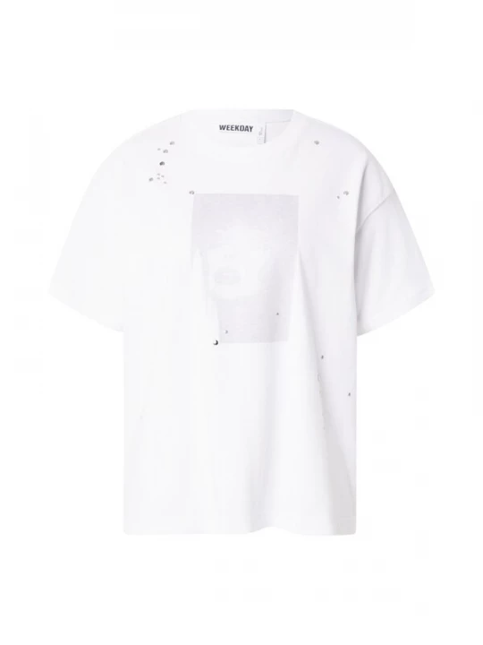 Foto van product WEEKDAY Shirt 'Danya' pastellila / wit