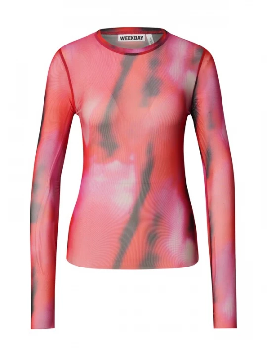 Foto van product WEEKDAY Shirt 'Nico' donkergrijs / oranje / pink