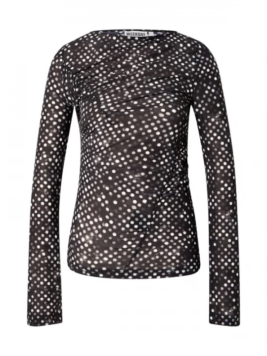 Foto van product WEEKDAY Shirt 'Olivia' zwart / wit