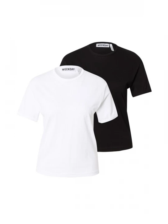 Foto van product WEEKDAY Shirt 'Rey' zwart / wit