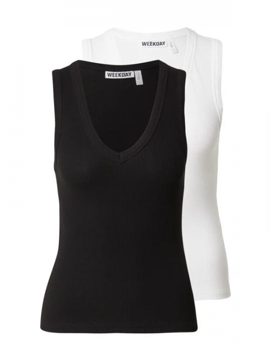 Foto van product WEEKDAY Top 'Grace' zwart / wit