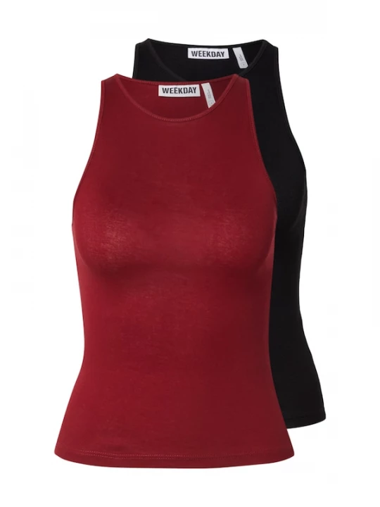 Foto van product WEEKDAY Top 'Steffi' bordeaux / zwart