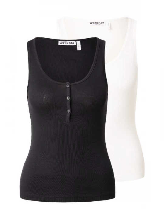 Foto van product WEEKDAY Top zwart / wit