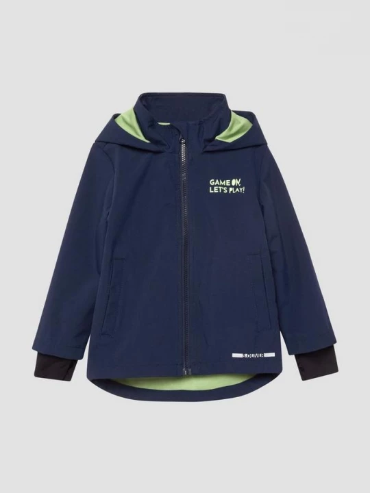 Foto van product Weerbestendig softshell jack met neopreen manchetten en duimgat s.Oliver blauw
