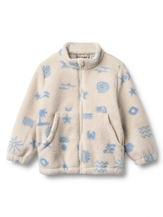 Foto van product WHEAT Fleece jas 'Helge' blauw / wolwit