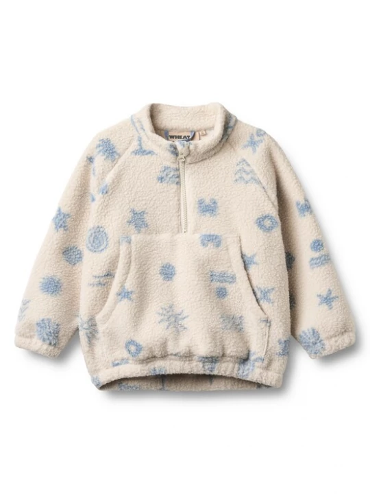Foto van product WHEAT Fleece jas 'Moon' lichtblauw / wit