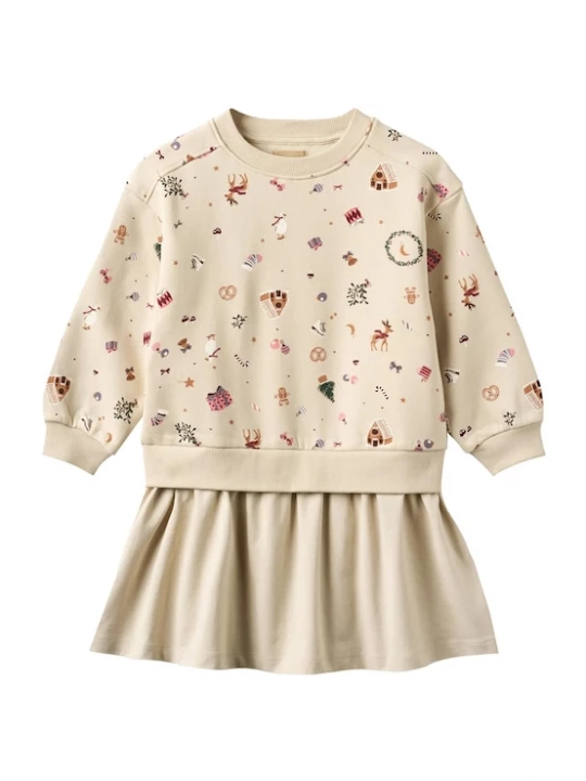 Foto van product WHEAT Jurk sand / rood / zwart