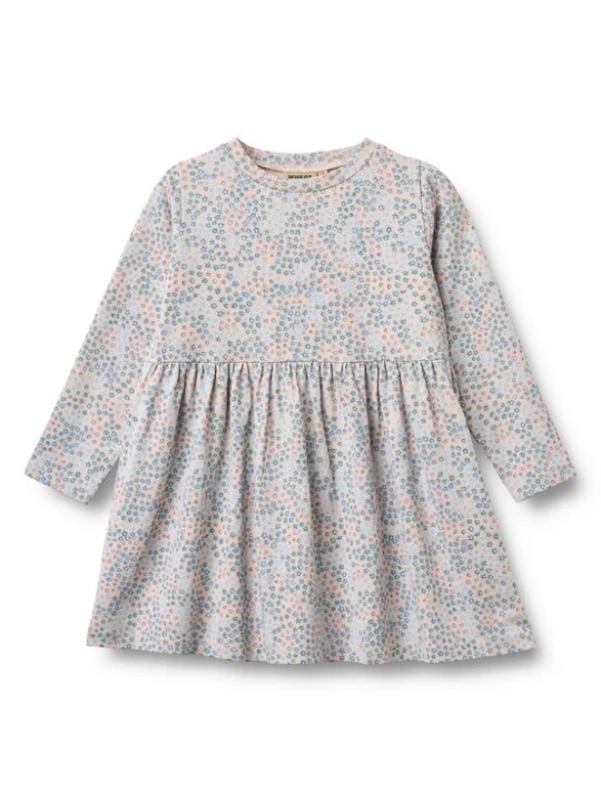 Foto van product WHEAT Jurk 'Sessa' duifblauw / poederroze / wit