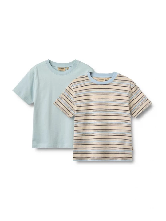 Foto van product WHEAT Shirt 'Fabian' beige / pastelblauw / donkerbruin