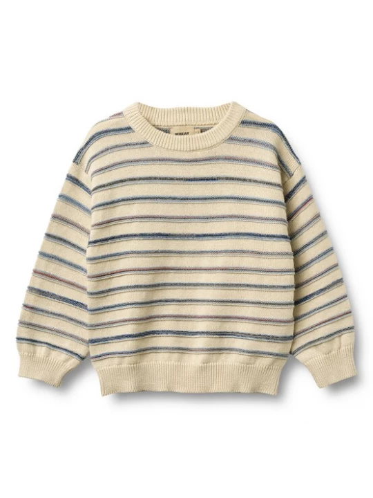 Foto van product WHEAT Trui 'Harlow' sand / blauw / lichtblauw / zwart