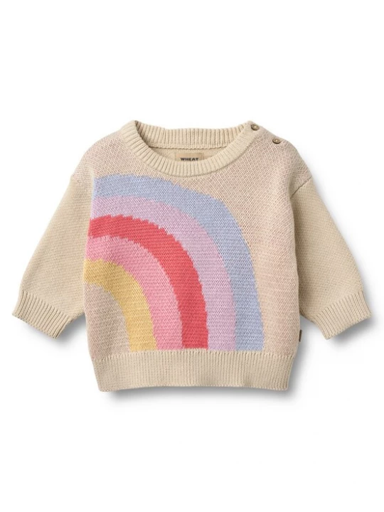 Foto van product WHEAT Trui 'Solveig' beige / lichtblauw / geel / lichtrood